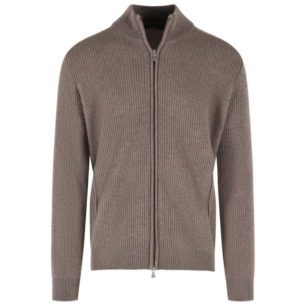 Gran Sasso Brown Cashmere Cardigan Men